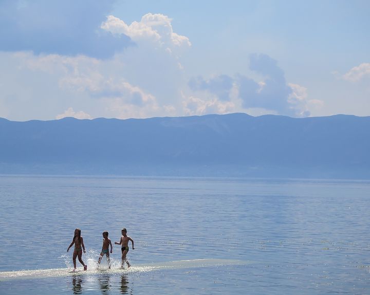 <p><em>Children playing at Lake Ohrid, Albania </em> </p>