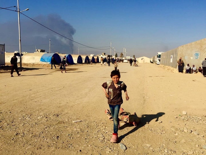 Children in Qayyarah displacement camp in March 2017.