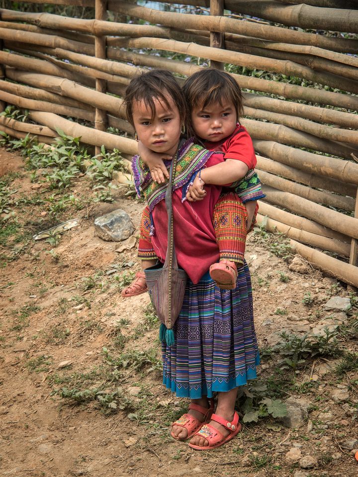 Two Hmong girls near Bac Ha.