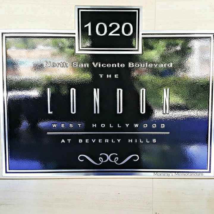 <p>Address plaque for the London Hotel, West Hollywood</p>