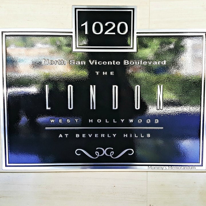 Address plaque for the London Hotel, West Hollywood