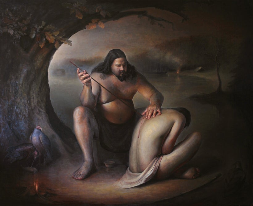 <em>"The Mark", oil on canvas, 60" x 75"</em>