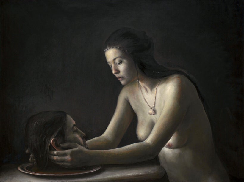 <em>"Nymph Preserving the Head of Orpheus", oil on canvas, 30" x 40"</em>