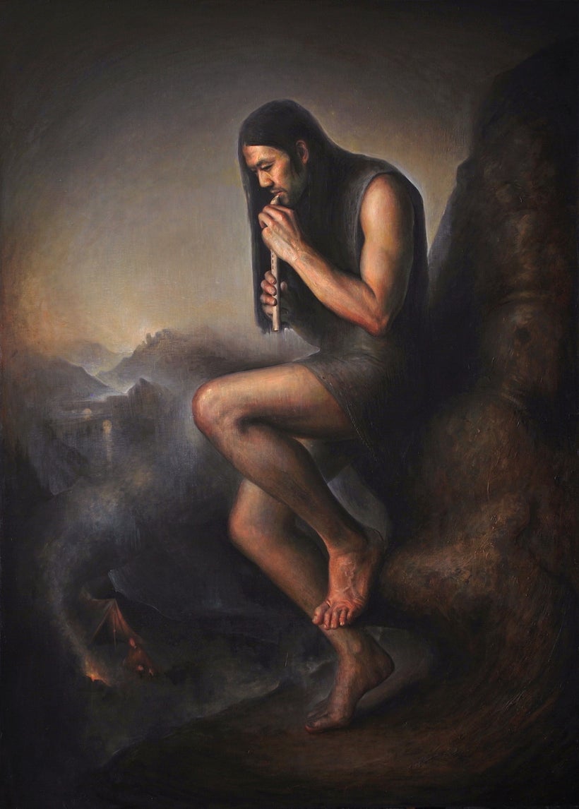 <em>"Whistleblower", oil on canvas, 66" x 48"</em>
