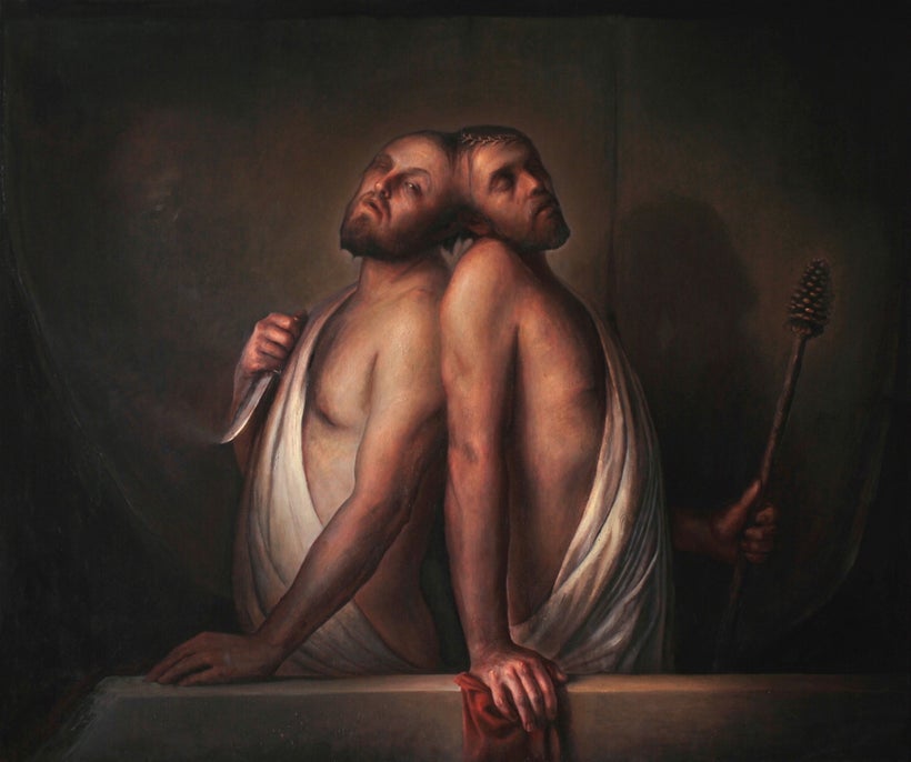 <em>"Craniopagus", oil on canvas, 50" x 60"</em>