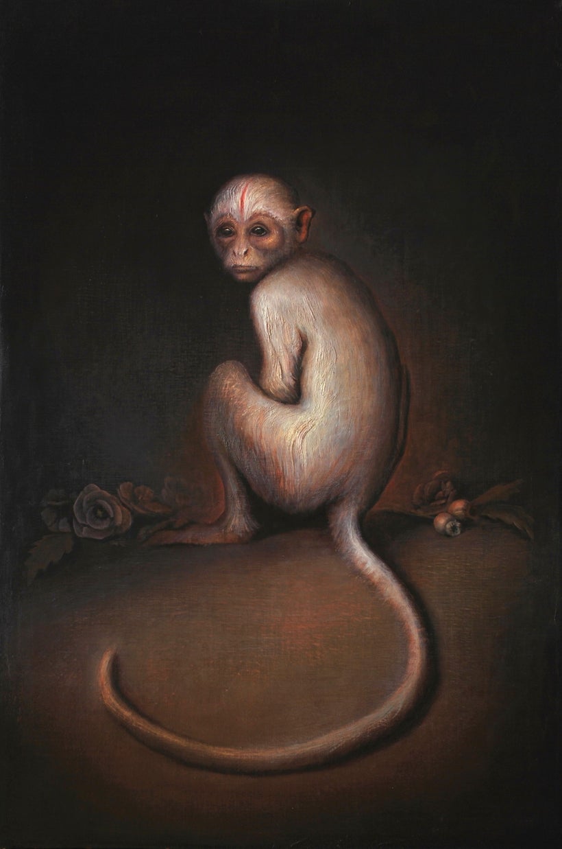 <em>"Monkey", oil on canvas, 36" x 24"</em>
