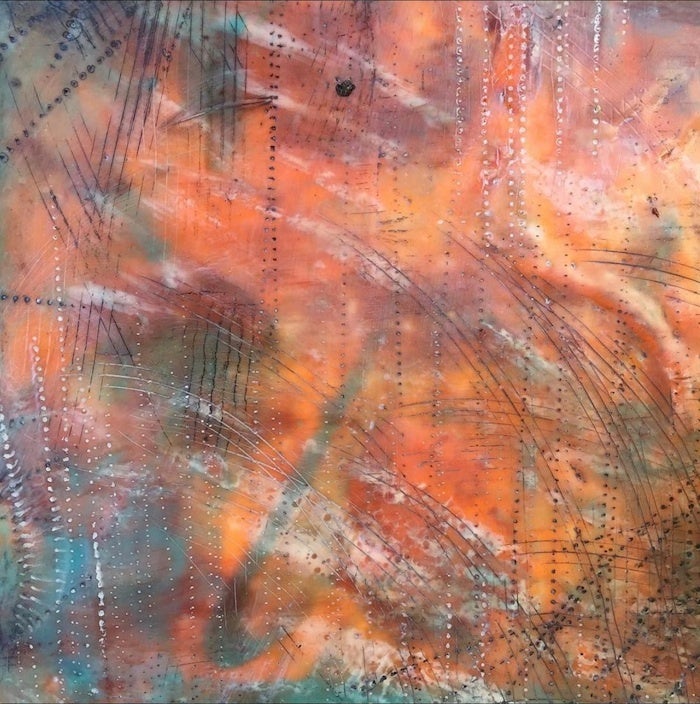 <p>Mary Jo Reutter features her encaustics collection.</p>