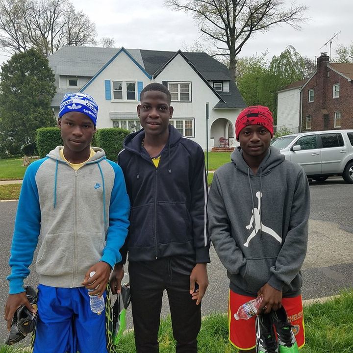 Our athletes are trickling in. :-) Welcome to #Philadelphia #TaciusGolding Comprehensive High! These young men were so respectful and sweet! Can't wait to see them on the track. #PENNRELAYS #YCPNPHILLY#GIVEBACK #TEAMJAMAICA #NONPROFIT (Young Caribbean Professional Network )