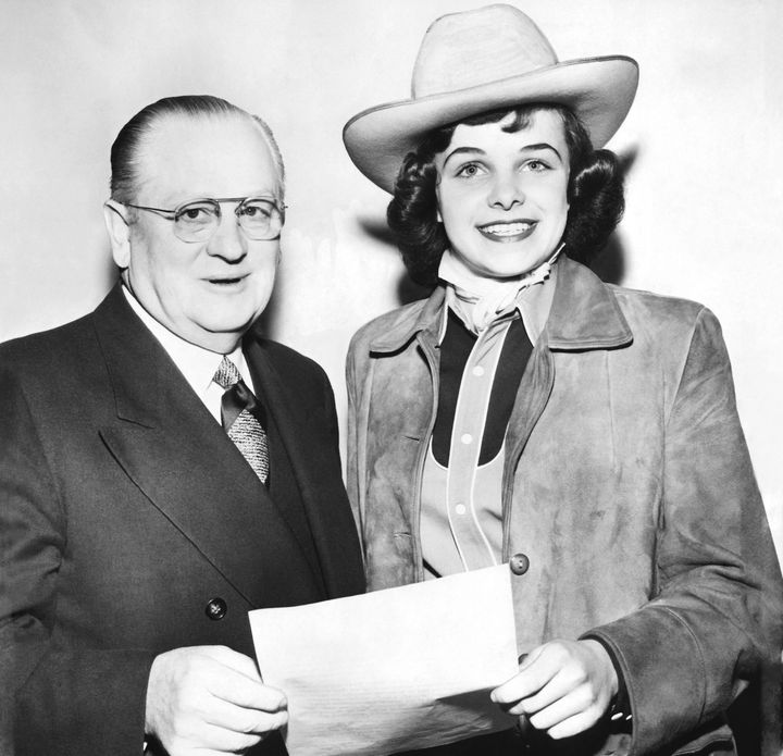 Feinstein, then a high school student named Dianne Goldman, with then-San Francisco Mayor Elmer Robinson.