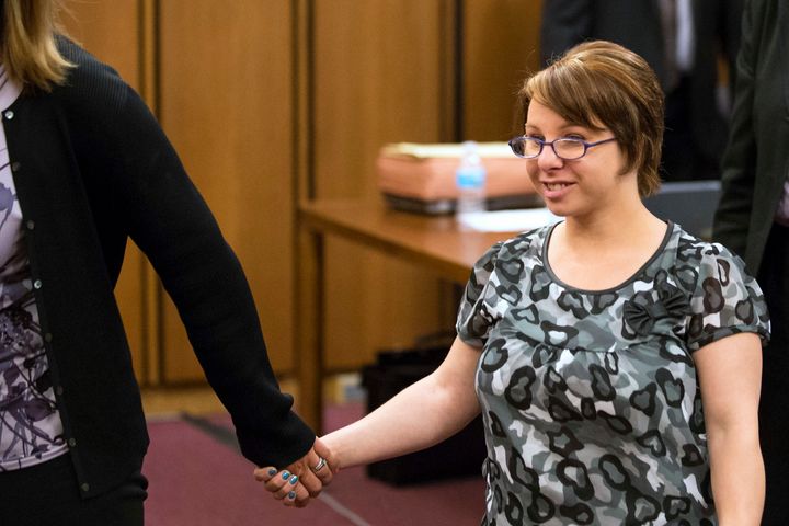 Michelle Knight leaves the courtroom after Ariel Castro was sentenced 