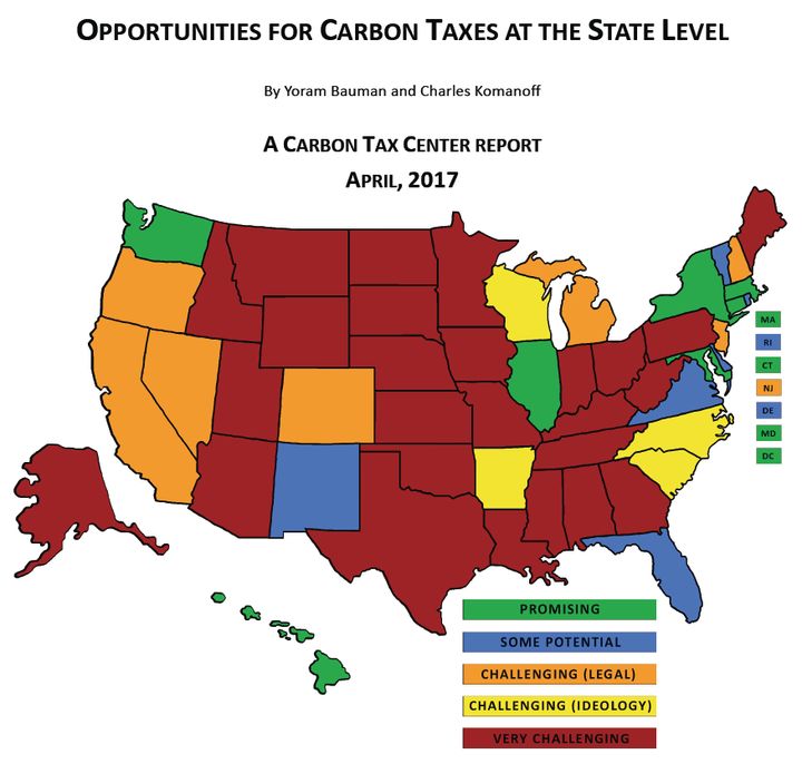 Our report identifies states with the brightest carbon tax prospects.