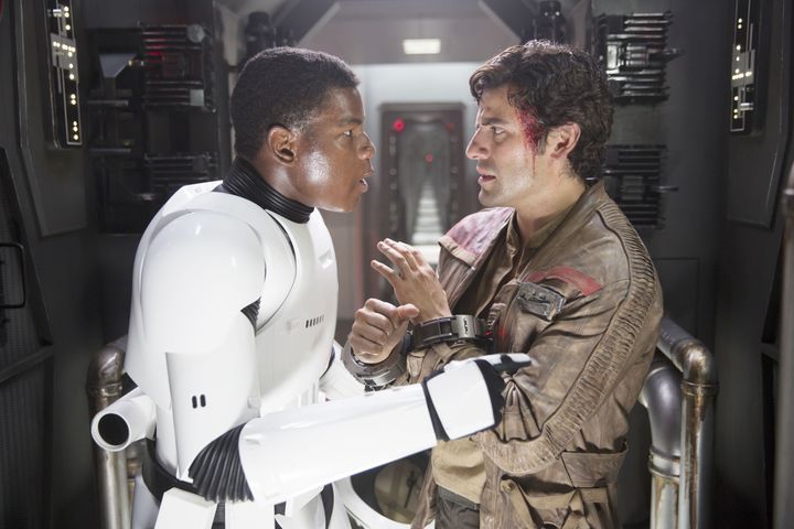 John Boyega and Oscar Isaac in 'Star Wars: The Force Awakens'