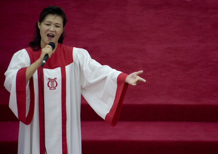 A Protestant church in Pyongyang, North Korea -- one of four state-sanctioned Christian churches in the country's capital.