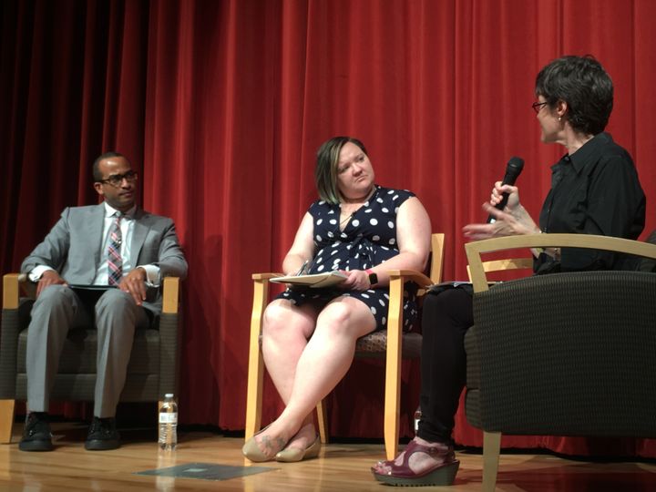 Marybeth Maxwell and Dorian Warren discuss Social Inequality in America at The Carolina Forum on the campus of the University of North Carolina at Chapel Hill, moderated by Professor Rebecca Kreitzer