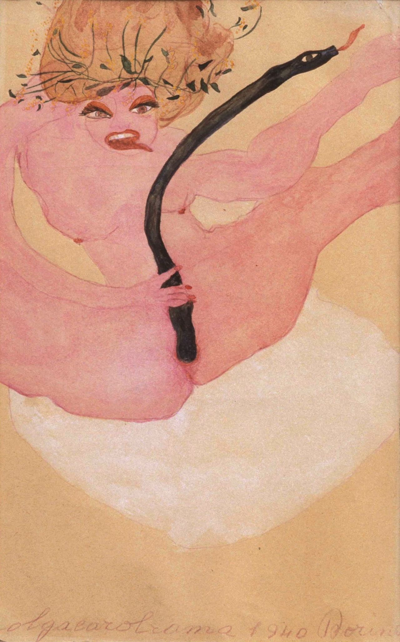 Carol Rama, "Dorina," 1940, watercolor on paper