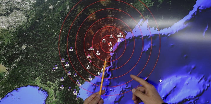 Seismic waves observed in South Korea after North Korea claimed it tested a hydrogen bomb on January 6 2016. 