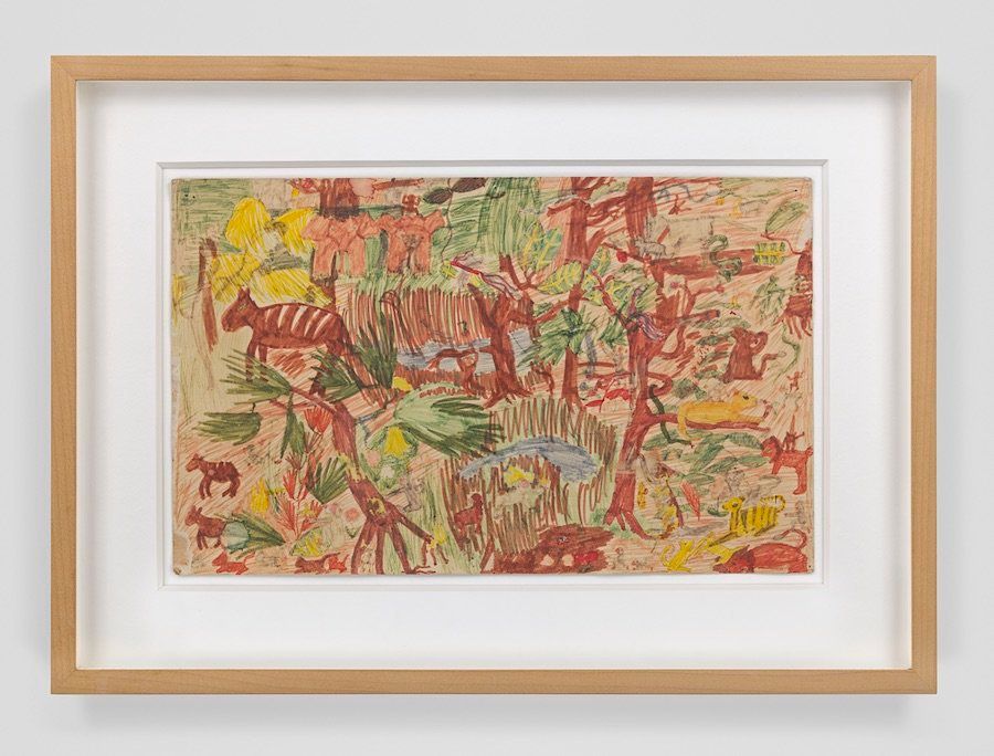 Cecily Brown's untitled marker-and-pencil drawing, which she created at age 8 or 9.