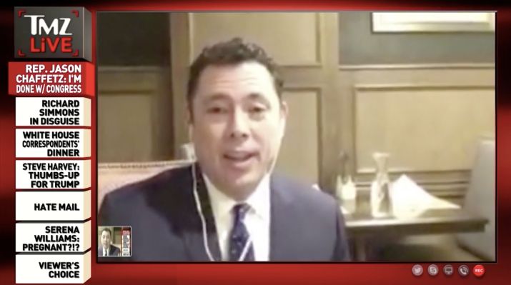 Rep. Jason Chaffetz (R-Utah) appeared on TMZ's web show hours after announcing he wouldn't run for re-election.