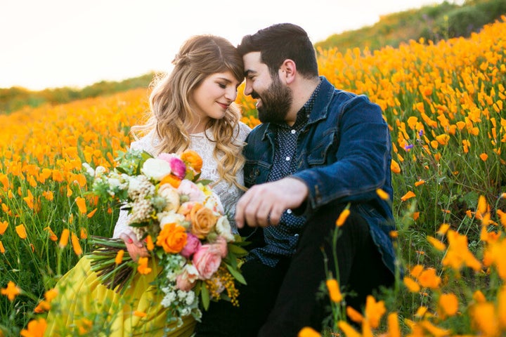 A sweet moment between the couple. 