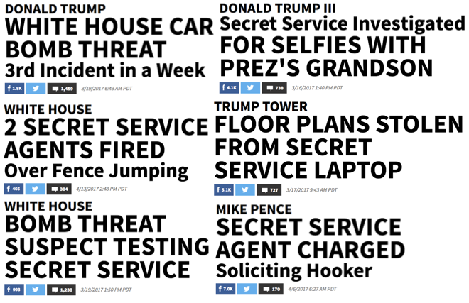 TMZ has been aggressively covering Secret Service security concerns. 