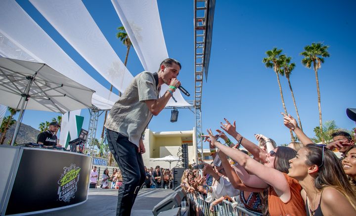 G-Eazy performs at the Mountain Dew Label Motel at Coachella.