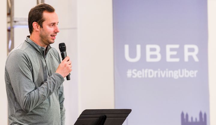 Anthony Levandowski during the launch of the pilot model of the Uber self-driving car on Sept. 13, 2016, in Pittsburgh.
