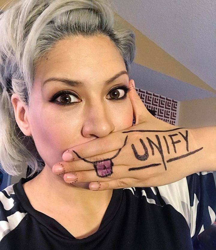 Former WWE superstar Melina Perez posted this photo in support of Unify Against Bullying, a nonprofit “to end bullying through the celebration of true diversity.”