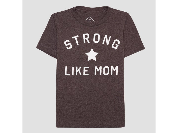 $6.99, <a href="http://www.target.com/p/toddler-boys-strong-like-mom-short-sleeve-t-shirt-heather-charcoal/-/A-52405489" target="_blank">here</a>