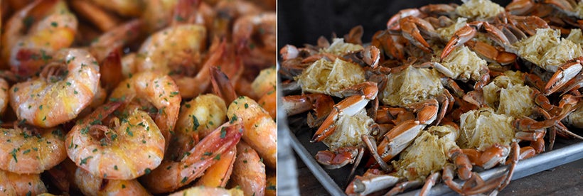 Sweet white shrimp and blue crab are plentiful in the grassy inlets and waters surrounding Beaufort.