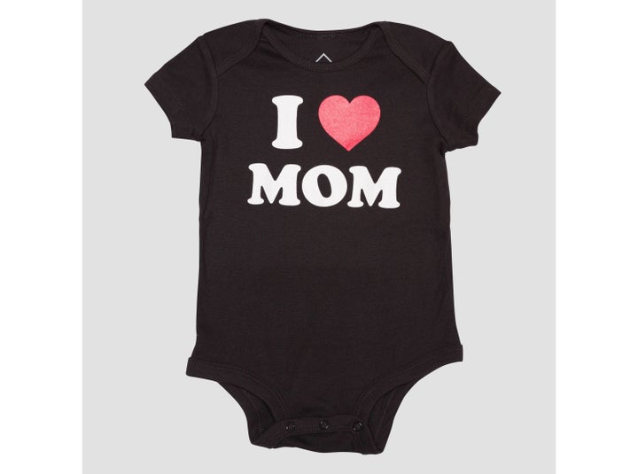 $6.99, <a href="http://www.target.com/p/infants-i-heart-mom-short-sleeve-bodysuit-black/-/A-52405569" target="_blank">here</a>