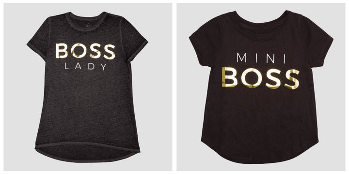 $12.99 and $6.99, <a href="http://www.target.com/p/women-s-boss-short-sleeve-t-shirt-black/-/A-52405578" target="_blank">here</a> and <a href="http://www.target.com/p/toddler-girls-boss-short-sleeve-t-shirt-black/-/A-52405556" target="_blank">here</a>