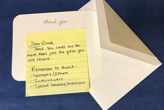 Thank you cards will come in handing in the near future for recent grads