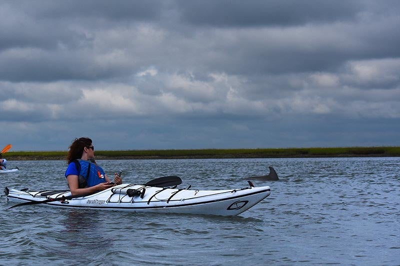 Kayaking is a popular water activity in Beaufort, with outfitters and guides available all year long. Don’t be surprised if a
