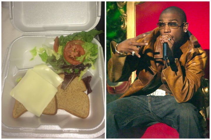 From left to right: A sandwich handed out at the Fyre Festival; hip-hop legend Ja Rule.