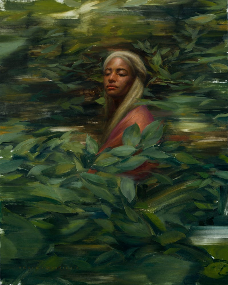 <em>Among The Leaves</em>, Oil on Linen, 30”x24”, 2015