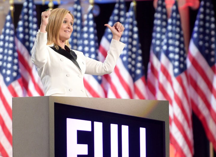 Host Samantha Bee onstage.
