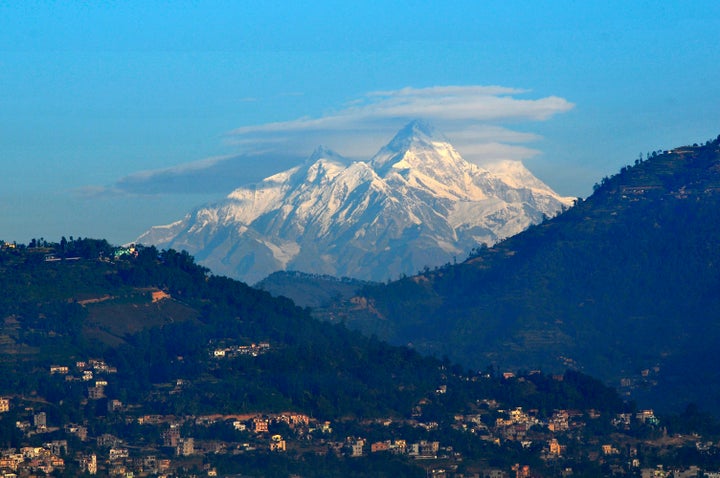 The Himalayas as seen from Kathmandu valley in Nepal