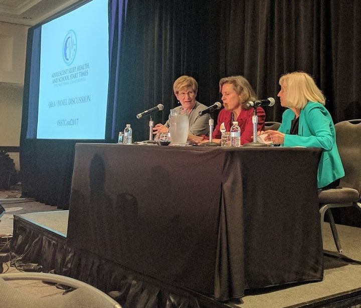 Health, education, and advocacy unite as Drs Kyla Wahlstrom, Terra Ziporyn Snider, and Judith Owens field questions at the first-ever National Conference on Adolescent Sleep, Health, and School Start Times, J.W. Marriott, Washington DC, April 27-28, 2017.