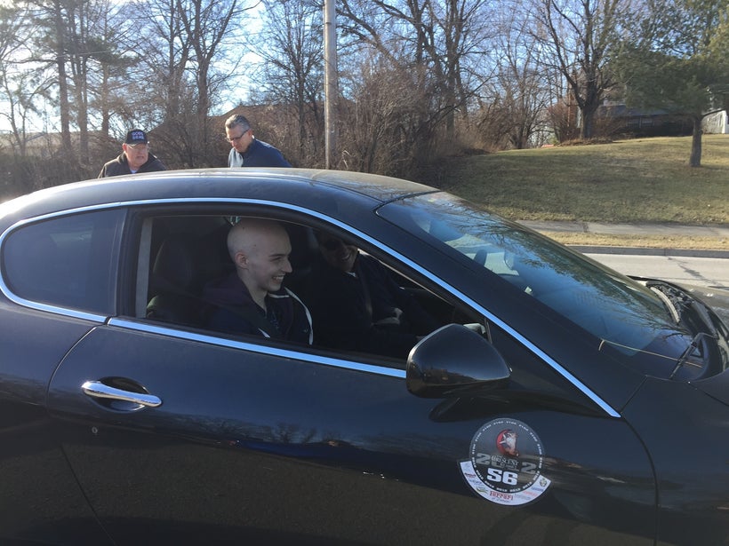 Noah’s ride in a Maserati. Look at that smile!