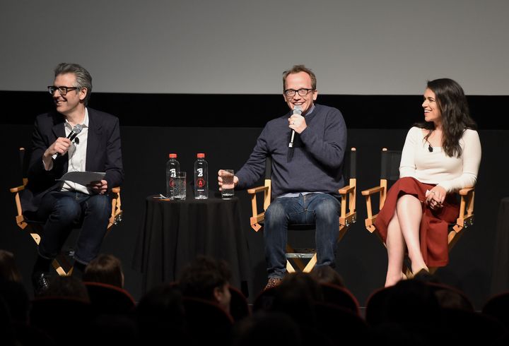 Ira Glass, Chris Gethard and Abbi Jacobson at the "Career Suicide" premiere during the 2017 Tribeca Film Festival.