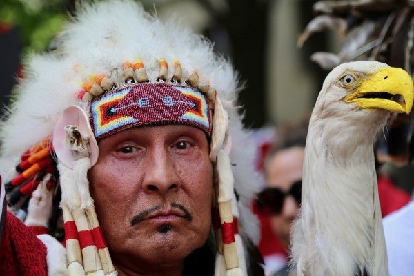 Indigenous people stood at the forefront of the march.