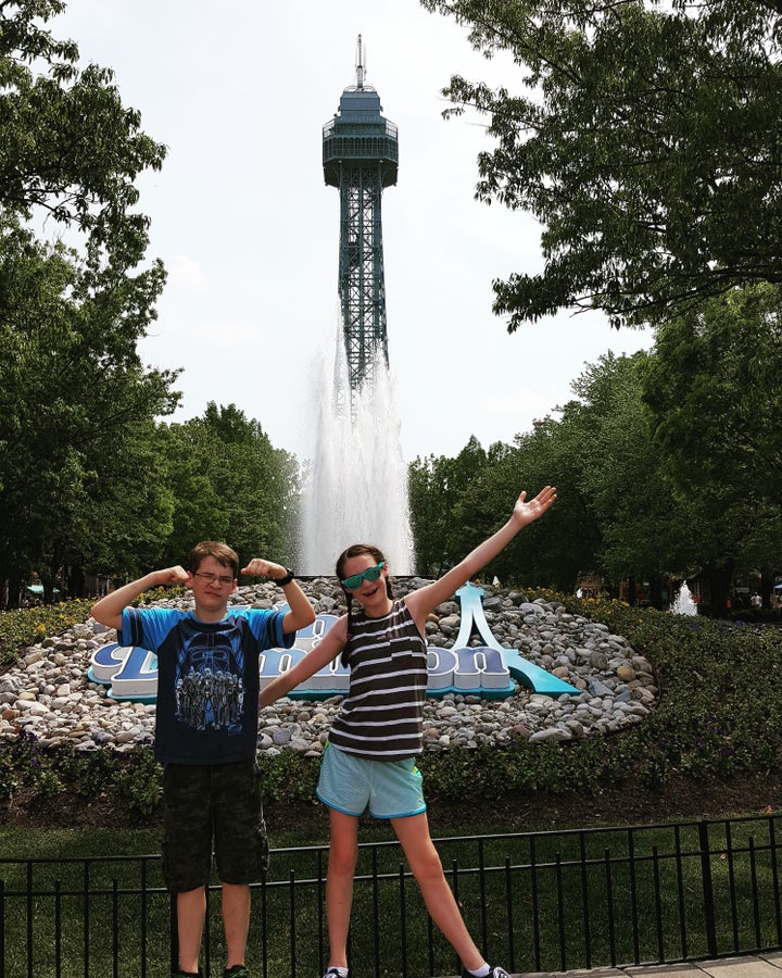 King’s Dominion Entrance with 1/3 Scale Eiffel Tower in background.