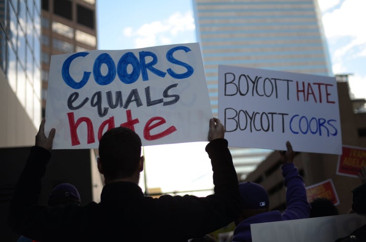 Protesters in Denver marched to the doorstep of a major beer company.