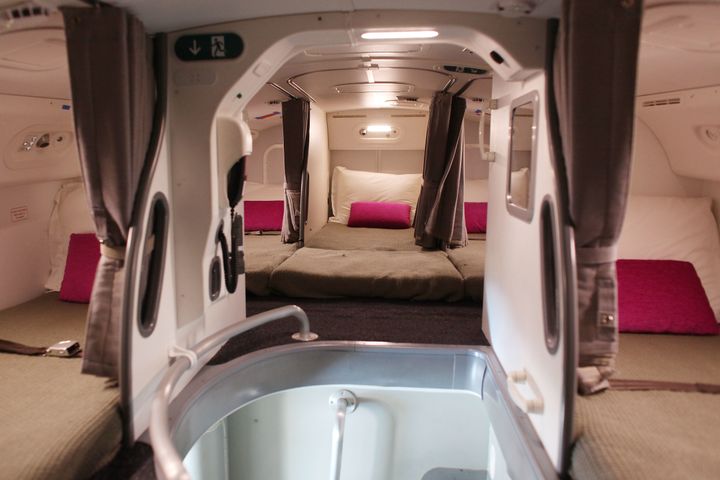 Crew sleeping quarters on the Boeing 787 Dreamliner in 2012