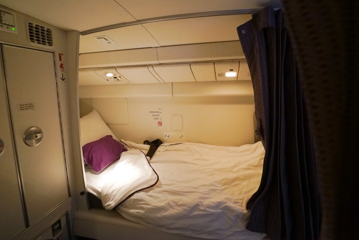 Crew can <a href="https://blog.virginaustralia.com/our-people/do-our-crew-sleep-long-haul-flights" target="_blank" role="link" class=" js-entry-link cet-external-link" data-vars-item-name="change into pajamas" data-vars-item-type="text" data-vars-unit-name="59078a8ce4b0bb2d087044e3" data-vars-unit-type="buzz_body" data-vars-target-content-id="https://blog.virginaustralia.com/our-people/do-our-crew-sleep-long-haul-flights" data-vars-target-content-type="url" data-vars-type="web_external_link" data-vars-subunit-name="article_body" data-vars-subunit-type="component" data-vars-position-in-subunit="4">change into pajamas</a> before their naps, according to Virgin.