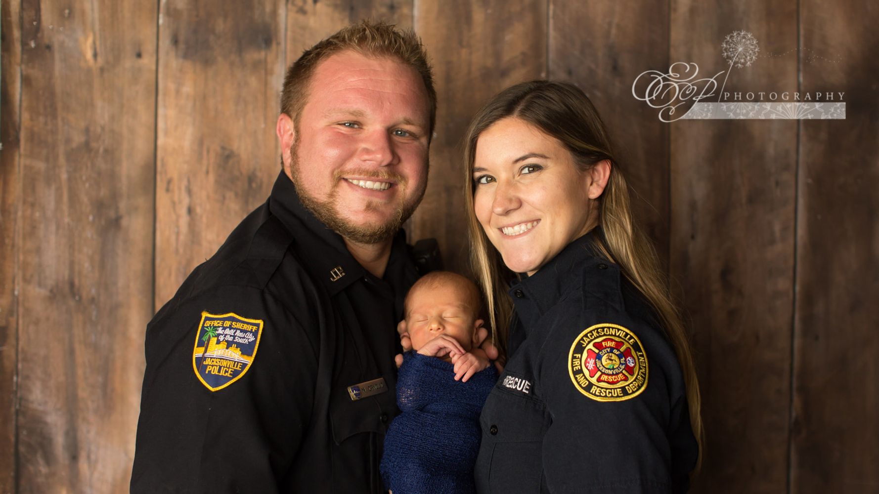 Firefighter And Police Officer Take Adorable Photos With Their Newborn |  HuffPost Life