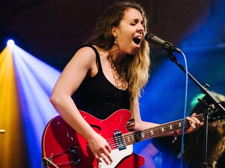 Claire Morales performs during a Texas music festival known as 35 Denton