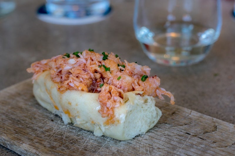 Warm lobster roll at Eventide