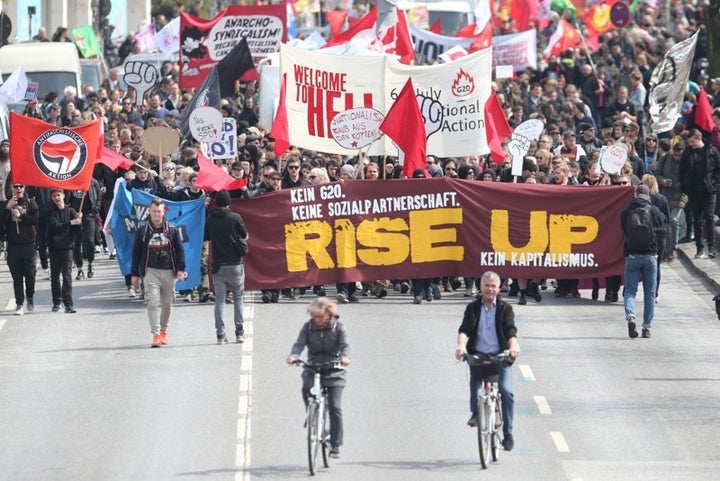 May Day march in Hamburg, Germany