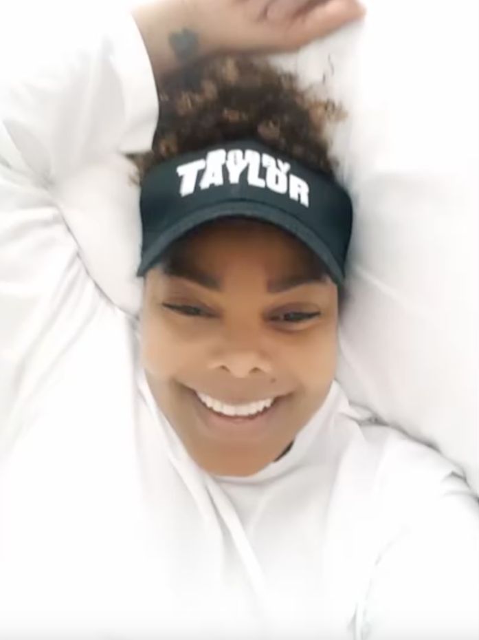 Janet beamed as she offered fans an update